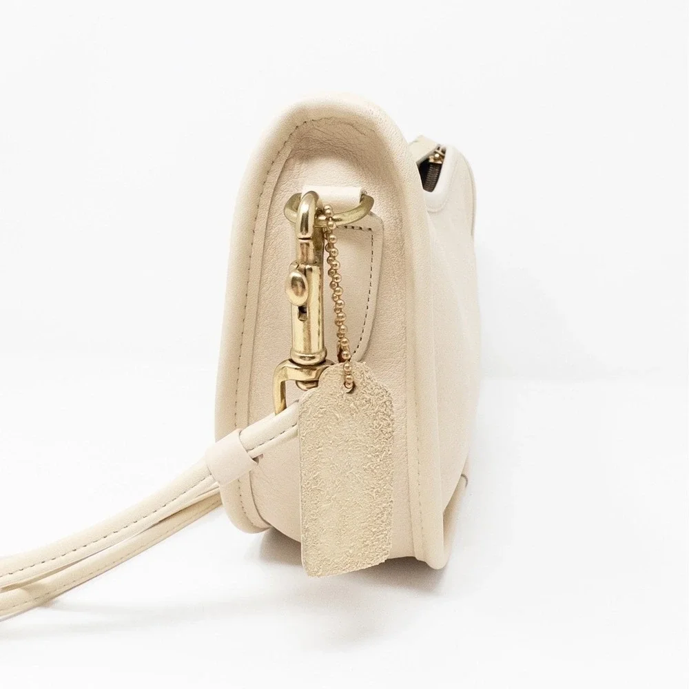 Vintage Coach Bone Leather Swinger Bag 4080‎ Crossbody Shoulder Bag 90s Archival